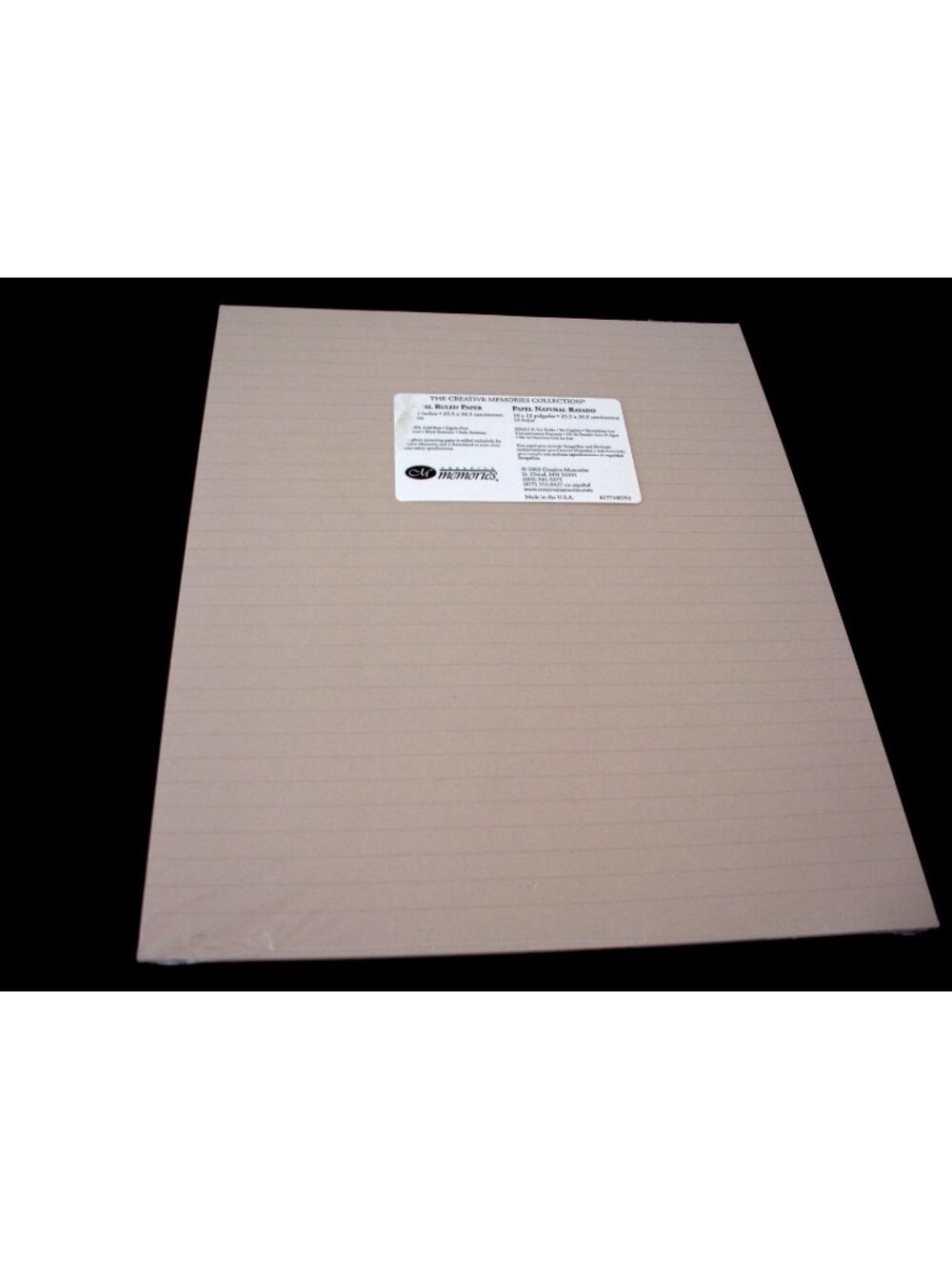 Creative Memories 10 X 12 Scrapbooking Paper- Natural Ruled 10 sheets